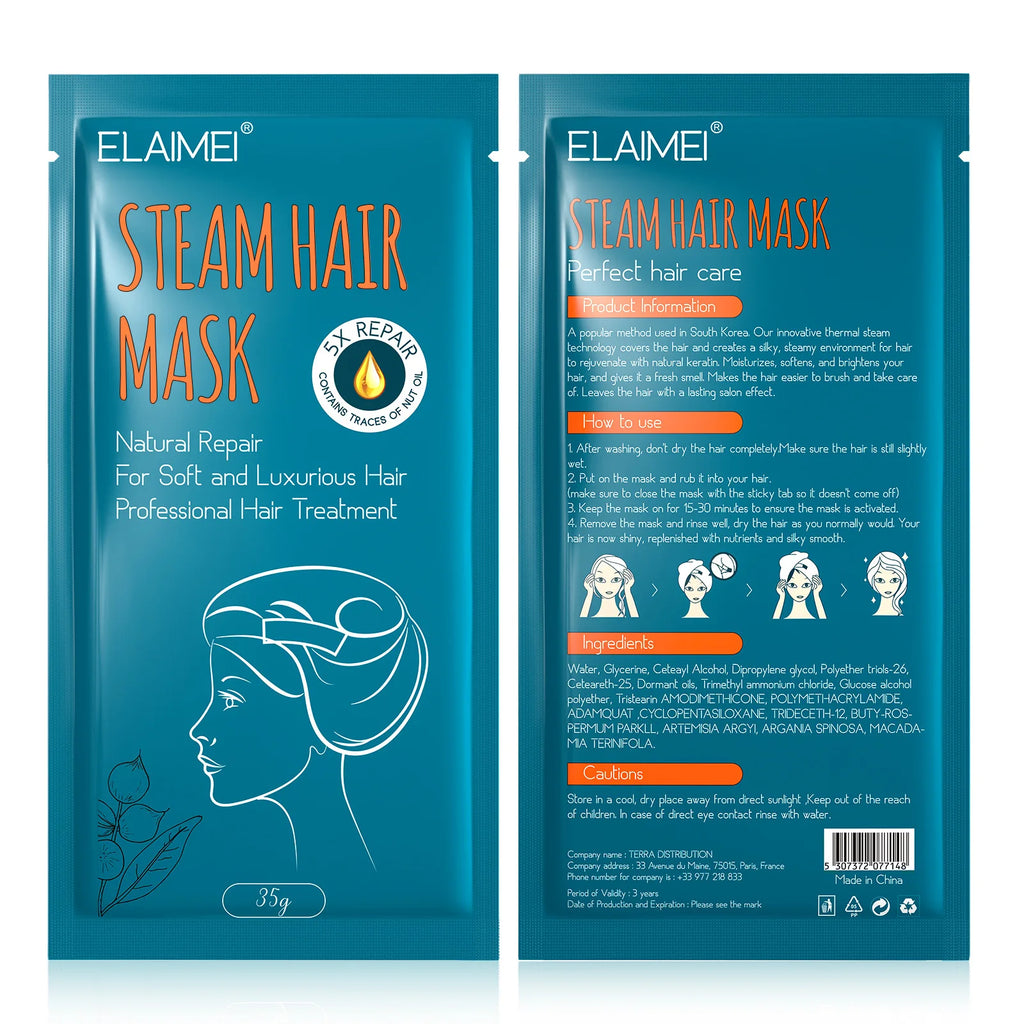 Steam Hair Mask Quick Repair Hair Mask Moisturizing Softens Hair Care Mask Hair Deep Conditioning Treatment Steam Hair Mask Cap Qme