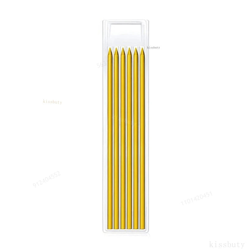 Carpenter Mechanical Pencil With Refills One-piece Design Pen Cap Built-in Sharpener Woodworking Construction Marking Tool Qme yello Refill