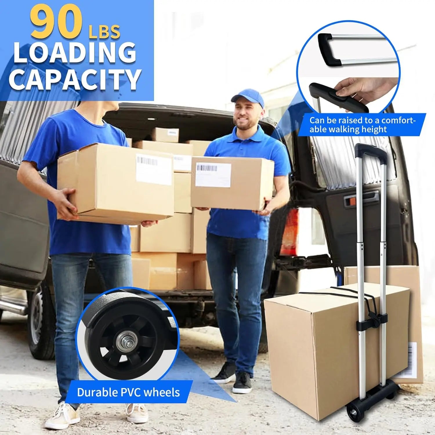 Aluminum Folding Hand Trucks,Small Folding Hand Truck Dolly with 2 Wheels,Collapsible Cart Portable Dolly,Duty Moving Dolly Qme