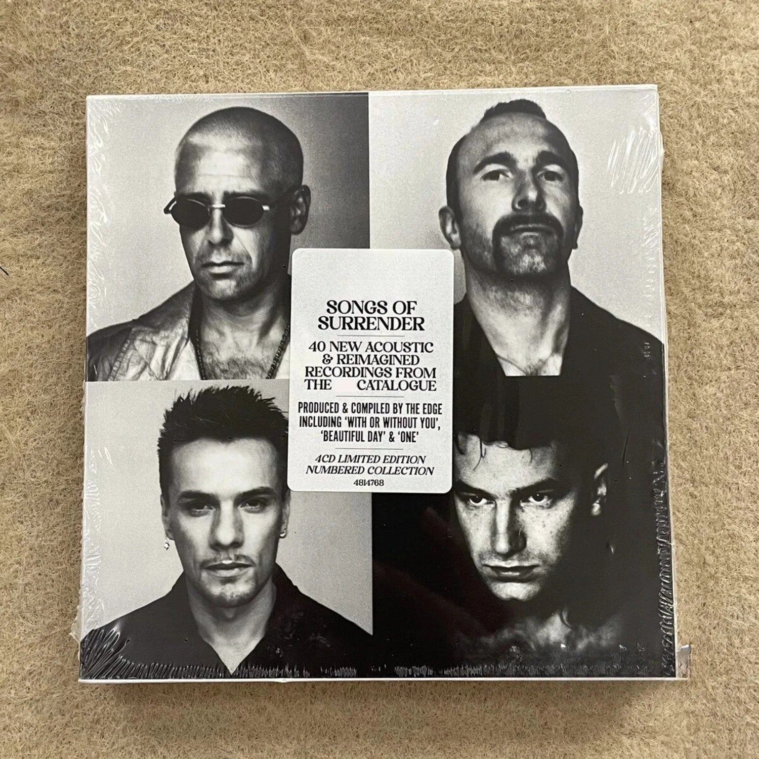 Rock Music 4CD Set with Iconic Black-and-White Band Portrait Cover, Sleek Minimalist Design + Stripped-Back Acoustic Versions Qme 4CD Set