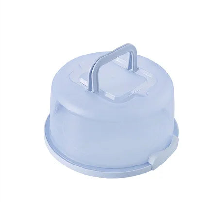 Kitchen PP Transparent Round Fresh-keeping Storage Boxs Portable Qme Blue