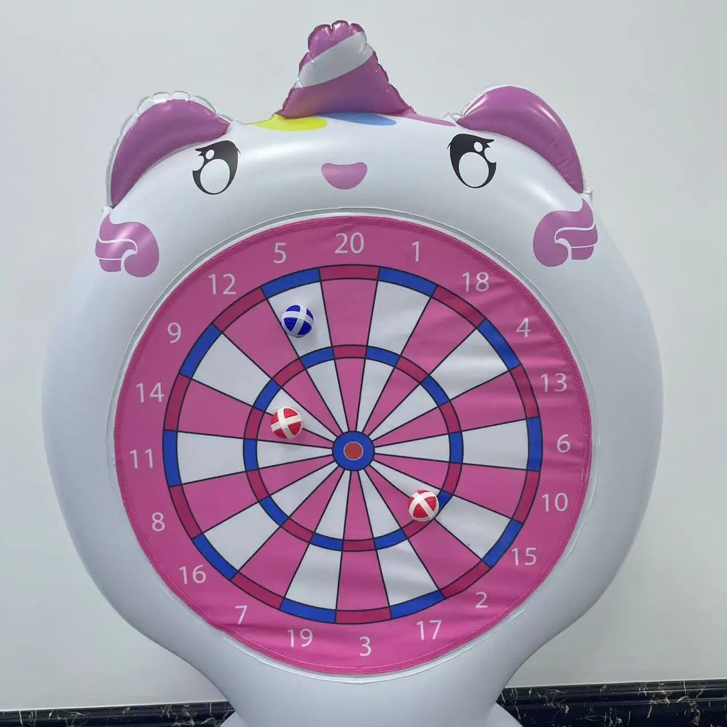 Inflatable Unicorn Throwing Game Target Sticky Dart Outdoor Garden Swimming Pool Kids Funny Toys Unicorn Birthday Party Decor Qme