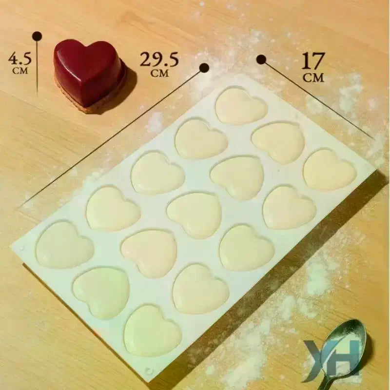 Heart Shaped Chocolate Silicone Baking Molds For French Dessert Mousse Pastry Fondant Candy Gummy Cake Decoration Bakeware Mold Qme