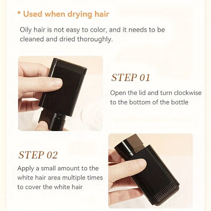 Quick Hair Dye Stick Permanent Coverage Long-lasting Effect Portable Qme