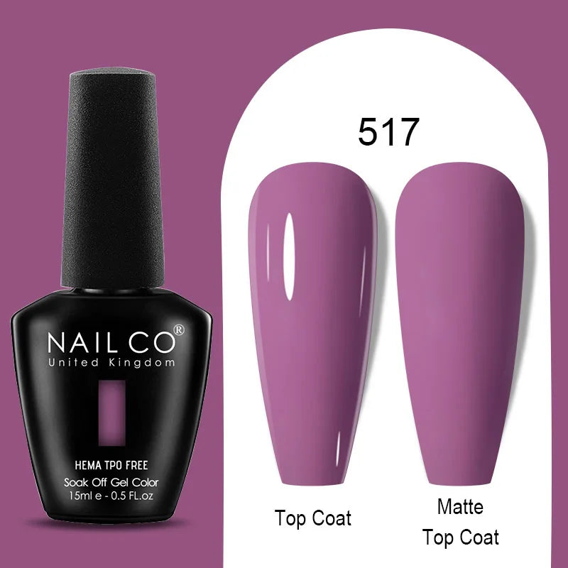 Nailco Jelly Gel Nail Polish Transparent Varnishes 44 Colors Red Pink