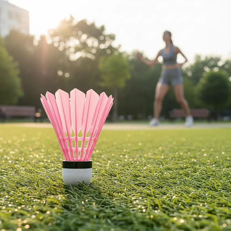 Pink Badminton Shuttlecocks Elasticity Stable Flight Wear Resistant Qme
