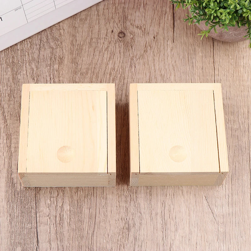 Wood Jewelry Box Storage Home Decoration Wooden Unfinished Slide Qme