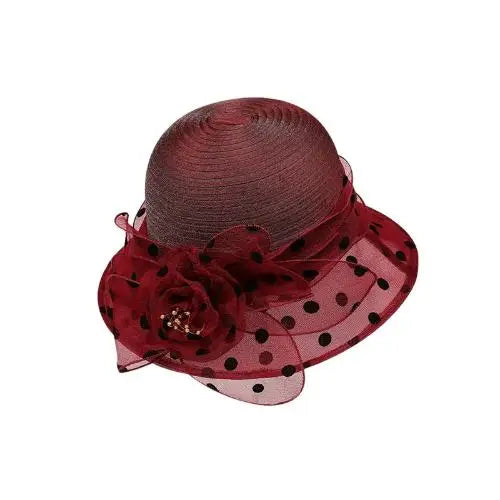 Floral Organza Sun Hat Elegant Wide Brim Bucket Hat UPF 50+ Breathable Flower Vacation Style Beach Sun Hat Qme JRD