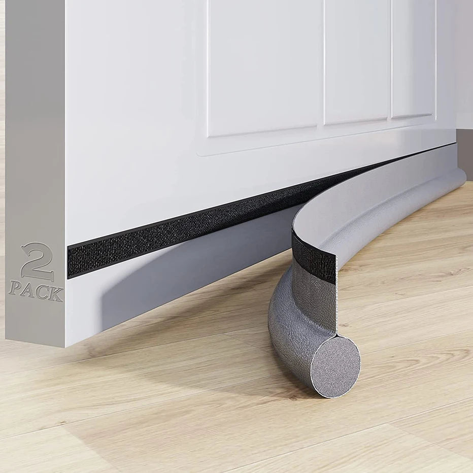 Adjustable Door Bottom Seal Strip Weatherstrip Under Door Draft Stopper Anti-Cold One Side Gap Blocker Foam Weather Strip Qme gray