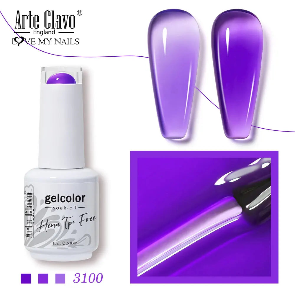 Arte Clavo Jelly Series Semi-transparent Light Pink Peach Gel Nail