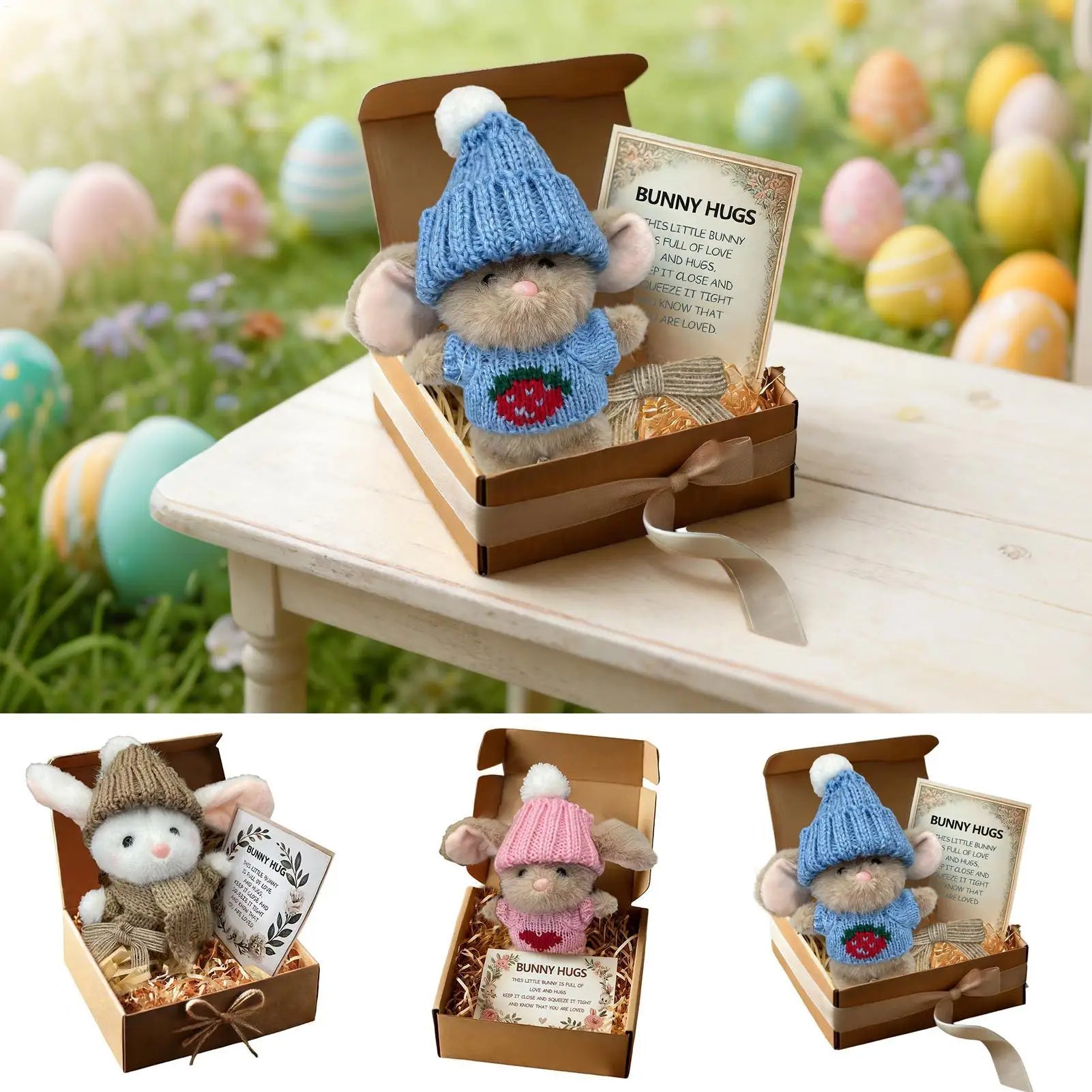 2026 Plush Bunny Portable Collectible Rabbit Doll Small Stuffed Toys for Girls Kids Birthday Christmas Easter Valentines Indoor Qme
