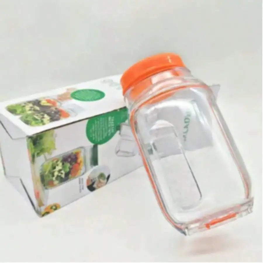1 Side Opening Salad Box Leak Proof Cup Plastic Storage Can Vertical Qme orange