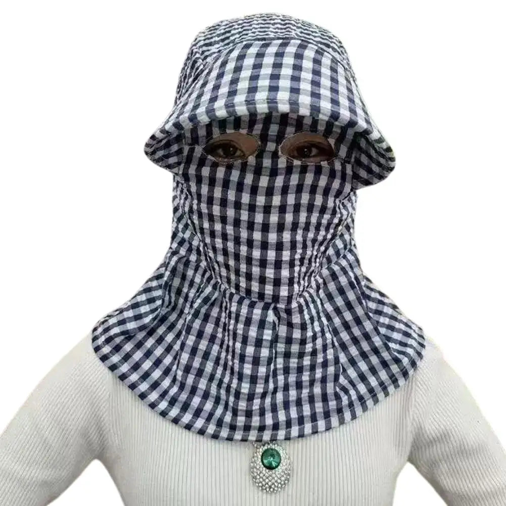 Multifunctional Bucket Fishing Hat Cap Full-coverage UV Protection Qme D One size
