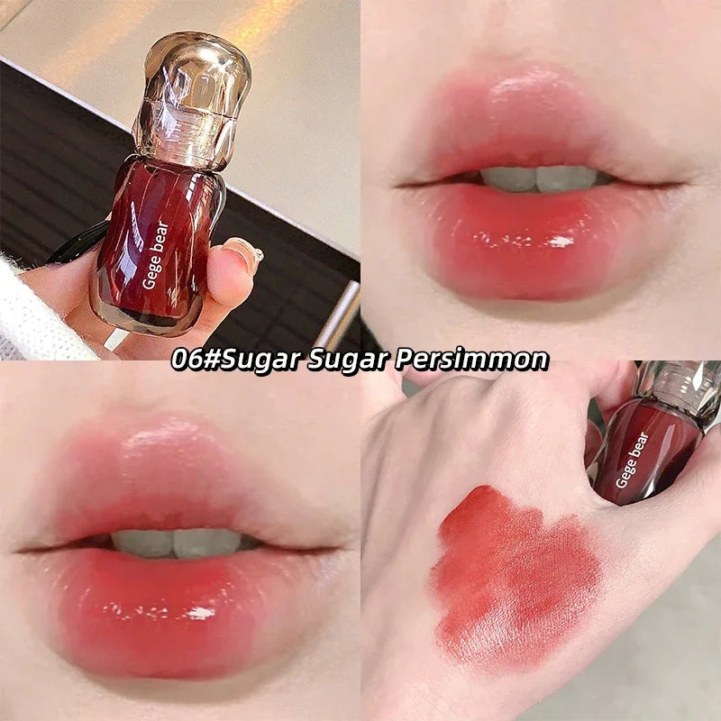 Jelly Mirror Lip Glaze Non-stick Lip Tint Lasting Cosmetic Liquid Moisturizing Water Bomb Crystal Lipstick Korean Glass Gloss Qme 06