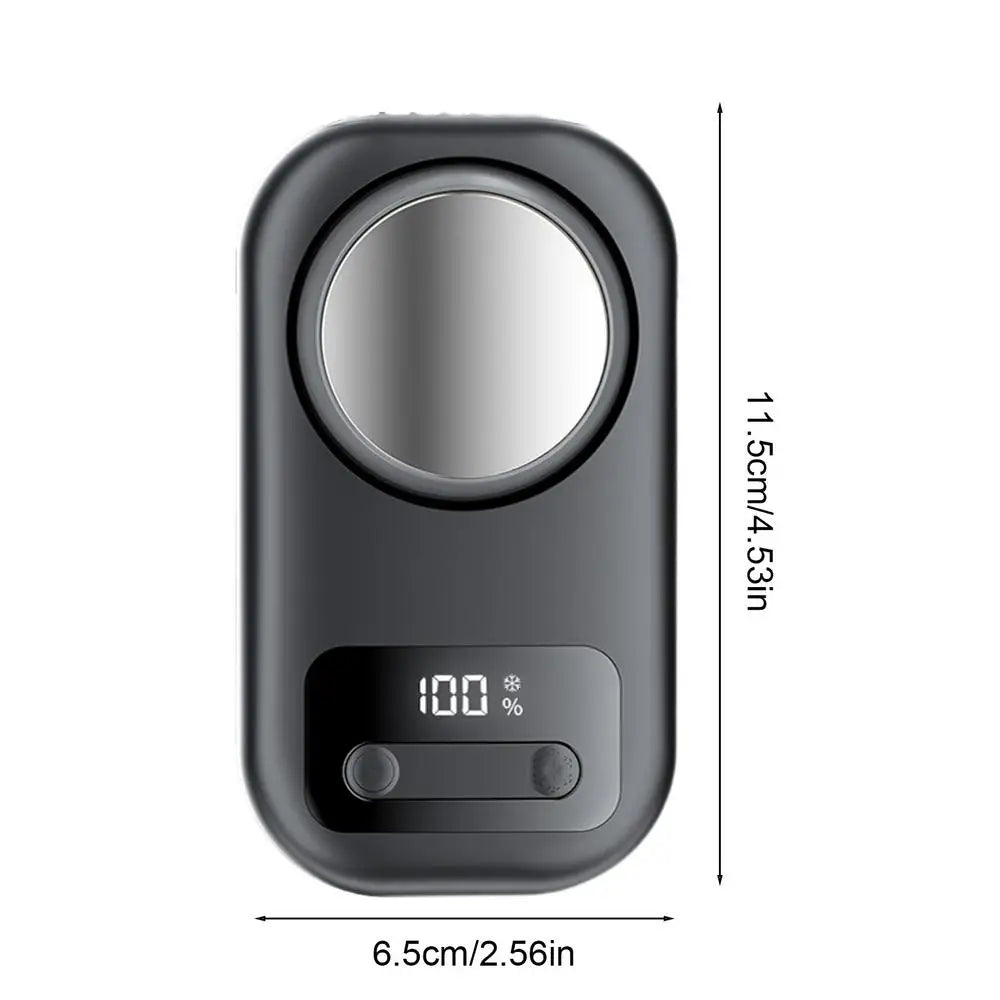 Portable Clip On Fan Portable Rechargeable LED Display Device Personal Waist Fan Clip On For Men Camping Outdoor Indoor Beach Qme China Mainland Black