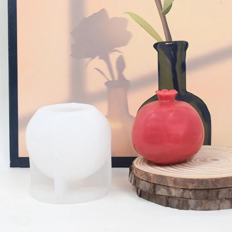 Creative Pomegranate Candle Silicone Mold DIY Handmade Gypsum Carving Art Aromatherapy Home Decor Ornament Making Gift Qme