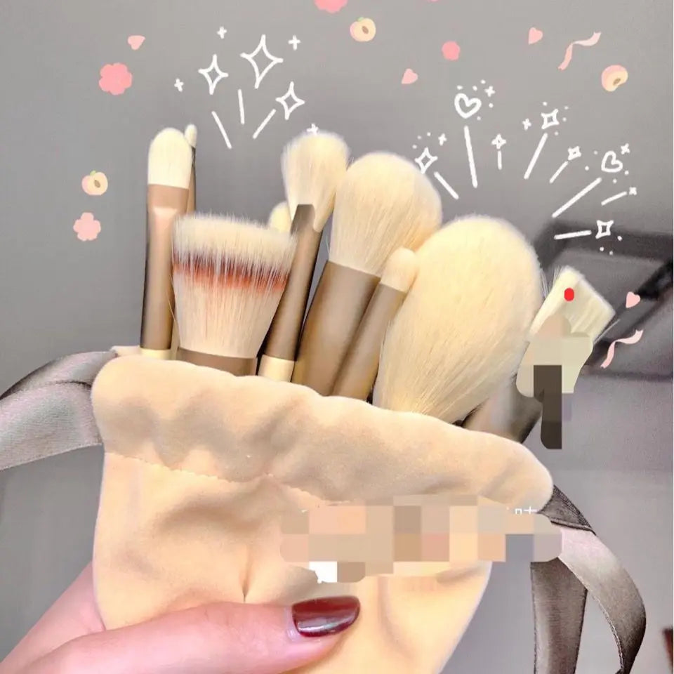 13 PCS Colorful Makeup Brush Set Eye Shadow Foundation Women's Makeup Brushes Eye Shadow Blush Beauty Soft Makeup Toolkit Qme yellow