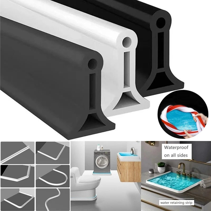 Bendable Bathroom Water Stopper Shower floor Wet Dry Separation Kitchen Sink Splashproof Blocker Water Dam Shower Accessories Qme
