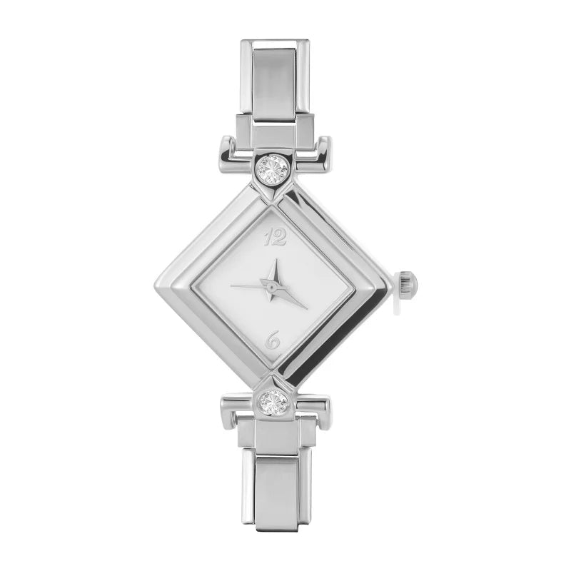 Fashion Women's Stainless Steel Square Triangle DIY Watch Bracelet
