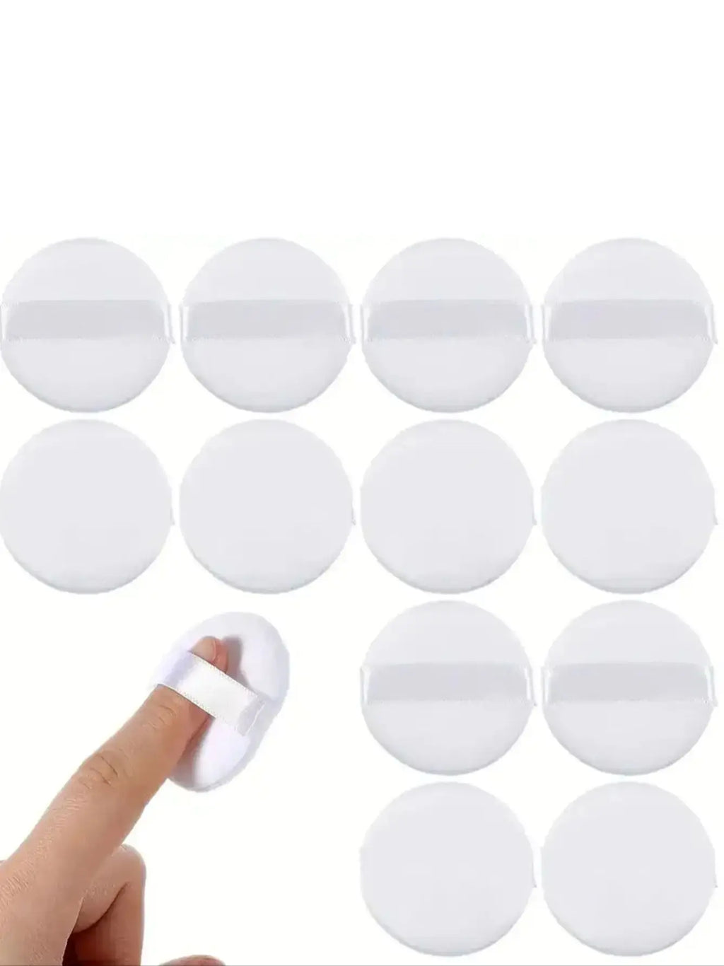 12-Pack Mini Finger Tip Powder Puffs Round Reusable Makeup Sponge Qme 1
