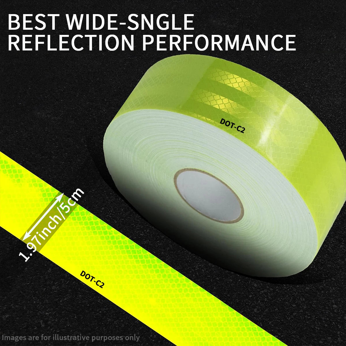 Car Reflective Safety Tape Warning Light Reflector Protective Trucks Auto Motorcycle Safety Mark Reflective Strip Sticker Qme Green 1m 50MM