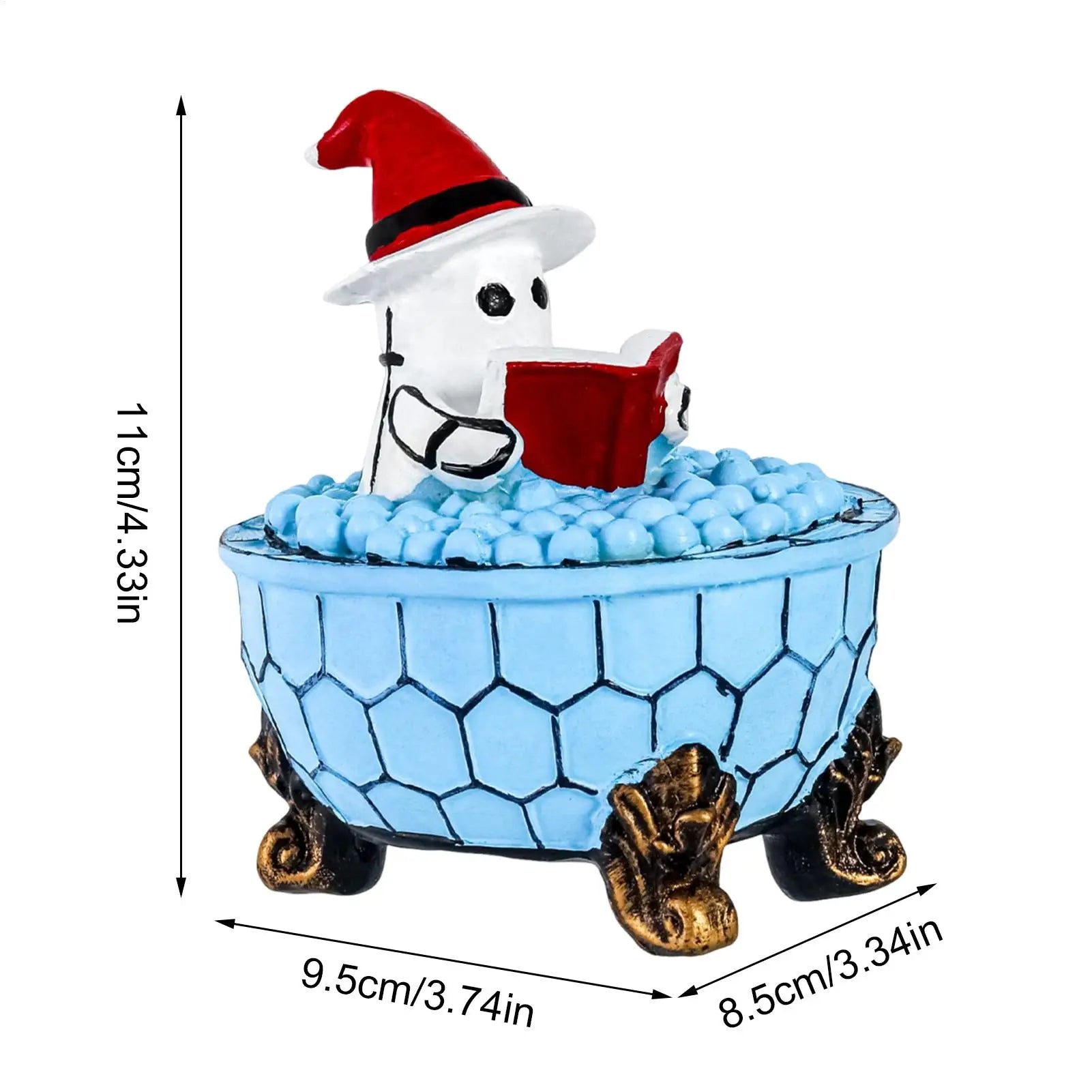 Ghost Lamp Bathtub Reading Book Decoration Figurine Ghost Nightlight For Pathway Bedroom Kitchen Office Home House Window Qme