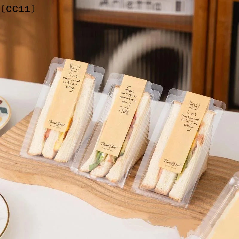Disposable Triangular Sandwich Box Transparent Plastic Takeaway Qme