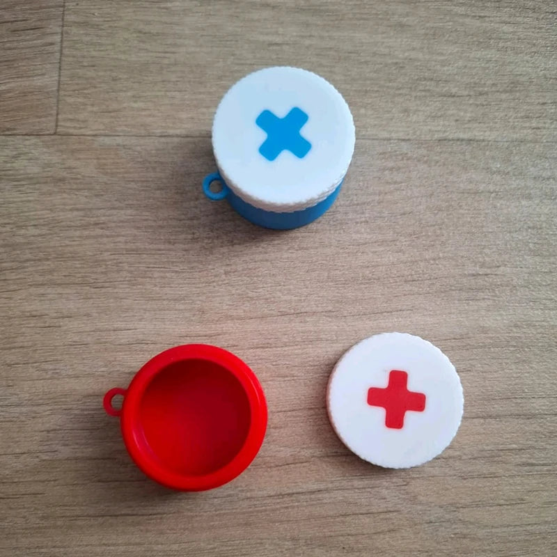Plastic Medicine Case Pill Holder Daily Use Emergencies Mini Sliding Qme