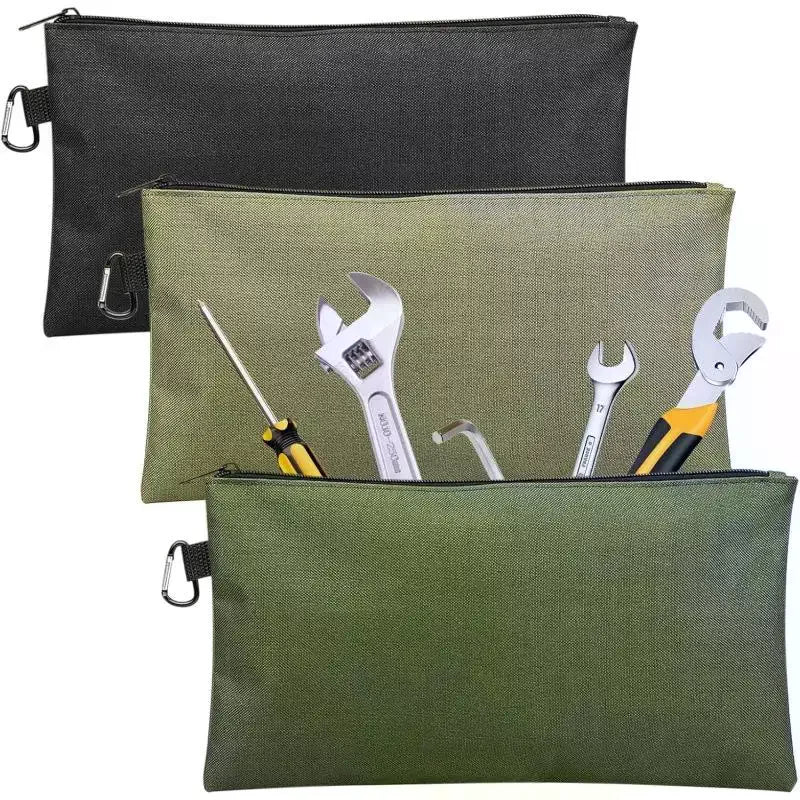 Multipurpose Storage Tool Pouches Premium Tool Bag With Zipper And Carabiner For Camping Woodworking Electrician Gardening Qme