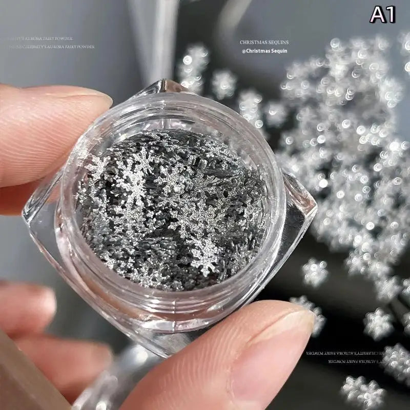 Snowflakes Winter Nail Sequins Sparkling Christmas Flakes Spangles Qme A1