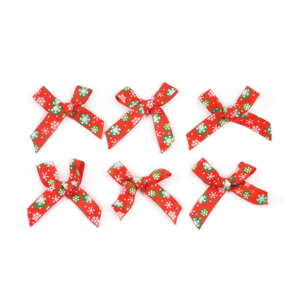 30Pcs 23-57mm Mixed Christmas Bows For Gift Flower Craft Decor Bowknot Ribbons Handmade Accessory Home Xmas Party DIY Supplies Qme 46x37mm see option