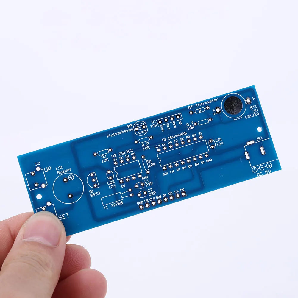 Colorful Digital Clock Electronic Kit Time Week Temp Date Display Electronical Clock Making Experiment Kit for Soldering Project Qme
