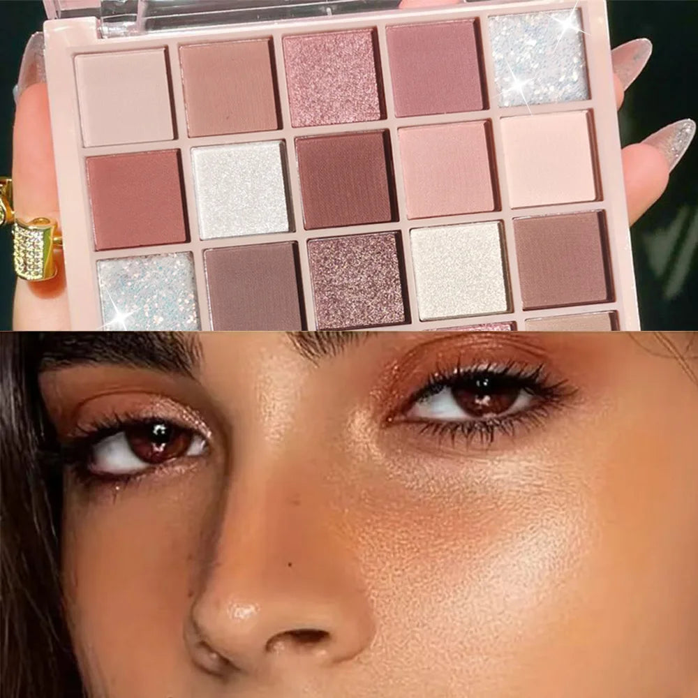 25-Color Eyeshadow Palette Matte Glitter Waterproof Long-lasting Easy Qme
