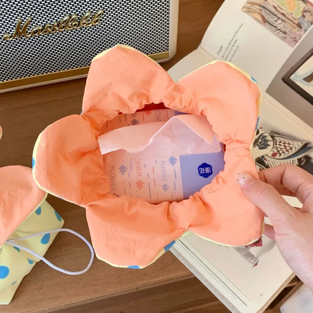 Elegant Creative Flower Shape Tissue Box Holder Stylish Desktop Qme