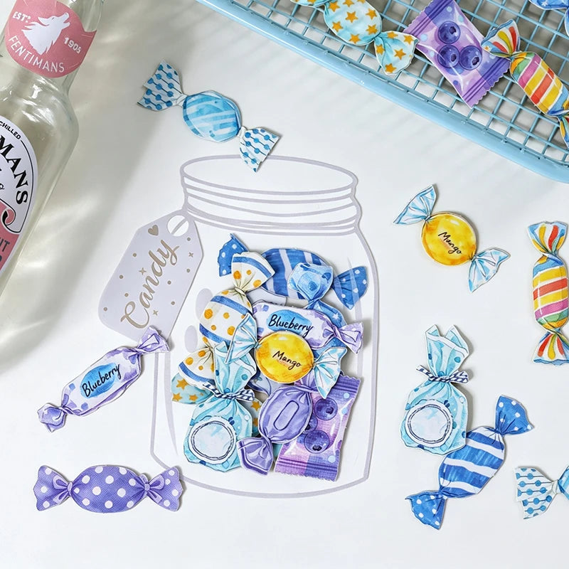 Candy Shaped Sticker Pack, Sweet Style Stickers for Junk Journal Decoration, Decorative Stickers for Water Cups, Photo Frames Qme