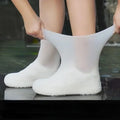 Latex Waterproof Shoe Covers Unisex Shoes Protectors Reusable Qme white 34-45