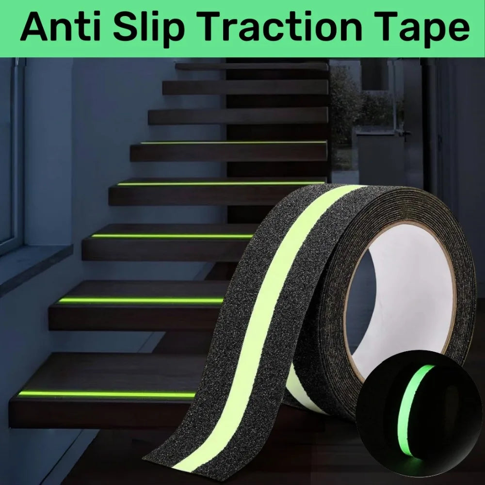 2/5/10M Anti Slip Traction Tape Indoor Outdoor Stair Passage Luminous Strip Frosted Non-slip Stairs Tread Gaffers Safety Tape Qme