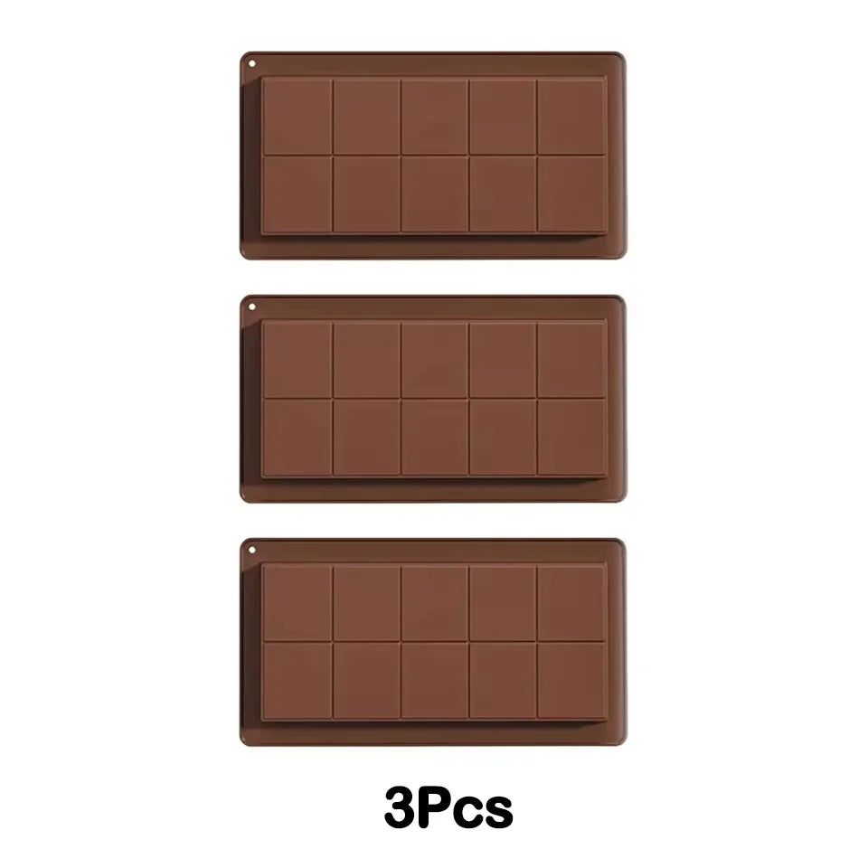 Chocolate Bar Molds Silicone Bars Break Apart Wax Melt Mould Easy Qme 3Pcs