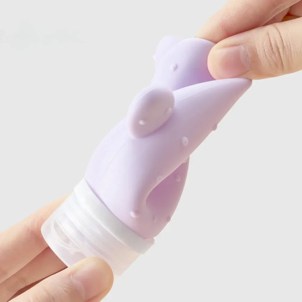 Silicone Travel Bottle Leakproof Refillable Squeeze Tube Shampoo Qme