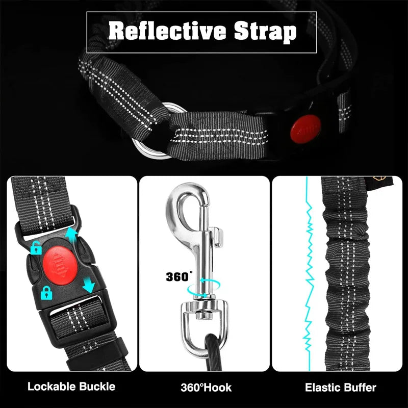 Car dog car seat belt, 2-in-1 heavy-duty pet wire seat belt, suitable for medium and large dogs Qme