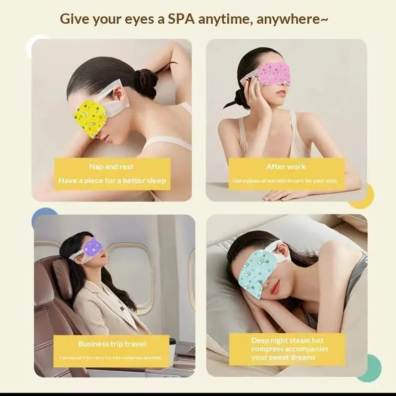 Disposable Steam Eye Mask Warm Massage Relieve Fatigue Anti Dark Qme