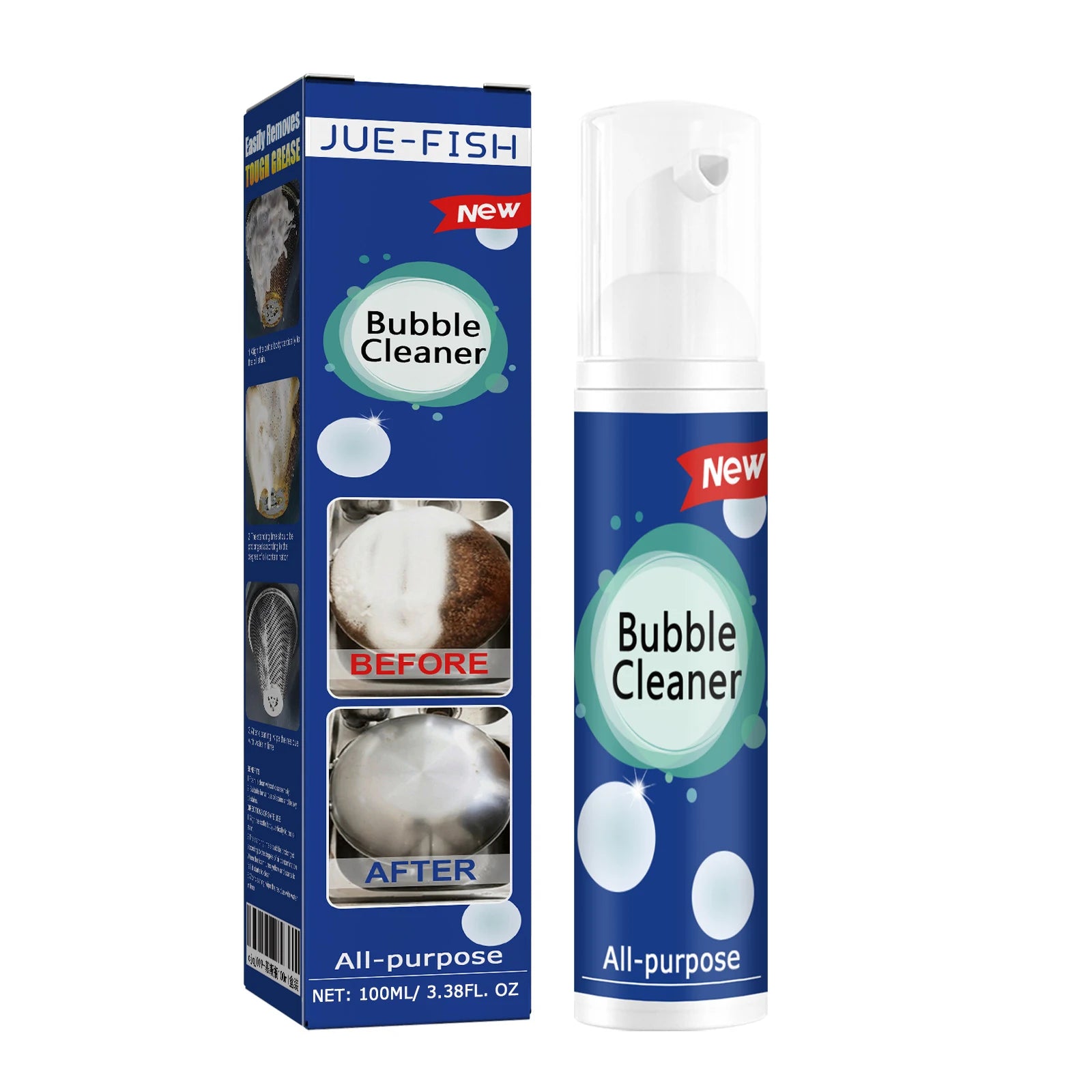Bubble Cleaner Spray for Kitchen Deep Removing Heavy Oil Stains Effectively Cleaning Cookware Surface Household Cleaning Mousse Qme 100ml Boxed