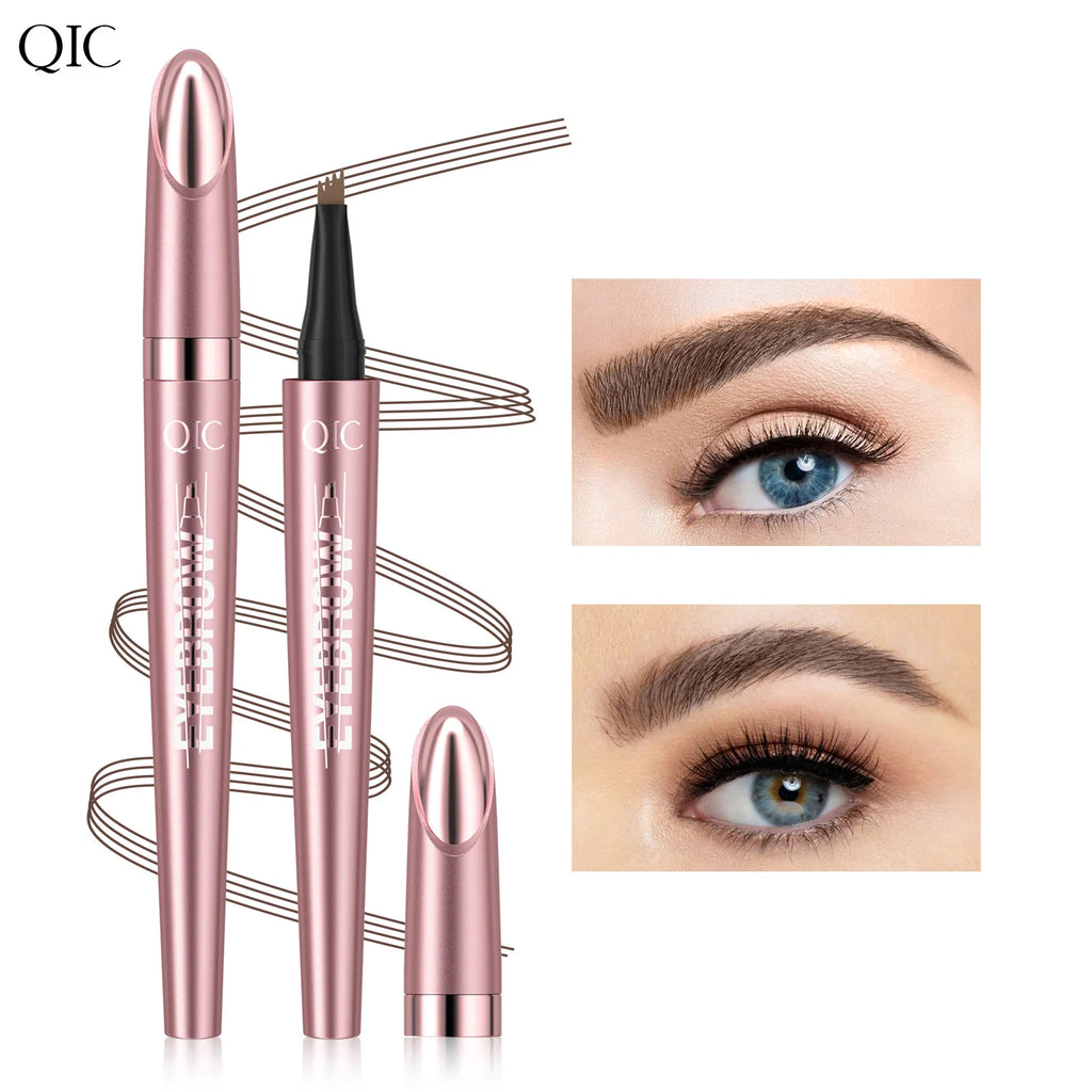 4 Fork Microblading Eyebrow Pencil Waterproof Eyebrow Pencil Natural Long-Lasting Eyebrow Makeup 6 Colors Qme