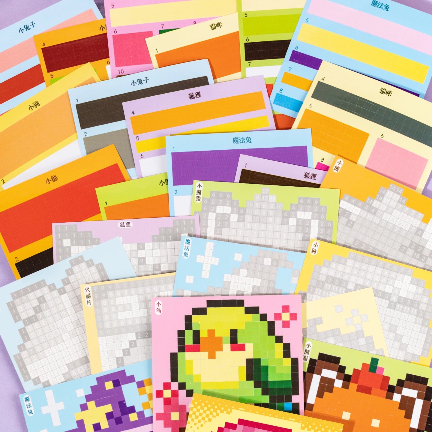 24 Sheets/Bag Cute Animal Themed Pixel Collage Stickers Mini Stress Relief Decals for DIY Scrapbook Guitar Phone Case Notebook Qme