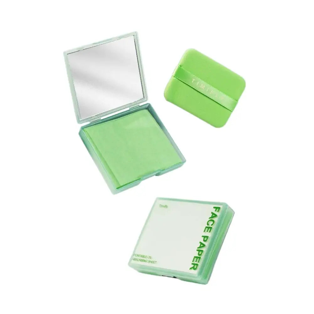 Oil Blotting Sheets Face Oily Skin Mirror Makeup Puff Paper Women Qme A