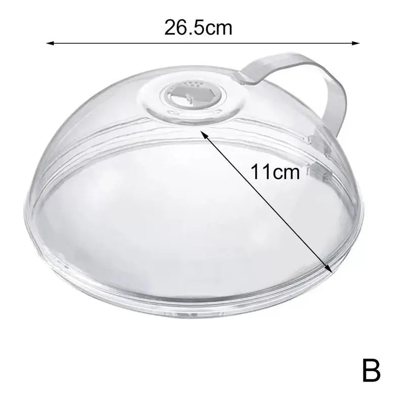 Microwave Splash Cover Thickened Transparent Splash-proof Cover with Handle BPA-free Plate Food Cover With Handle Anti-splatter Qme white