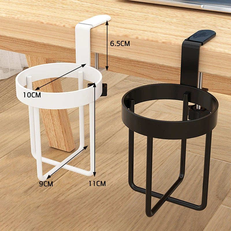 Table Storage Rack Desk Cup Holder Shelf Universal Fixed Coffee Mugs Qme