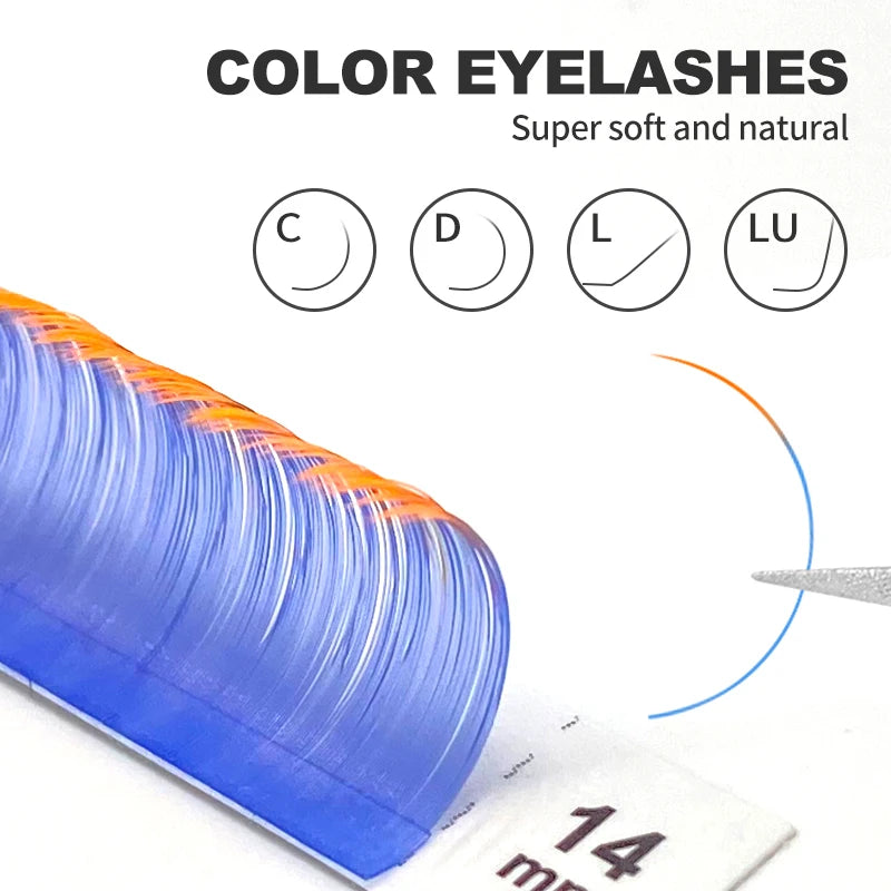 NATUHANA UV Glow Eyelash Extensions Fluorescent Neon Lashes Qme