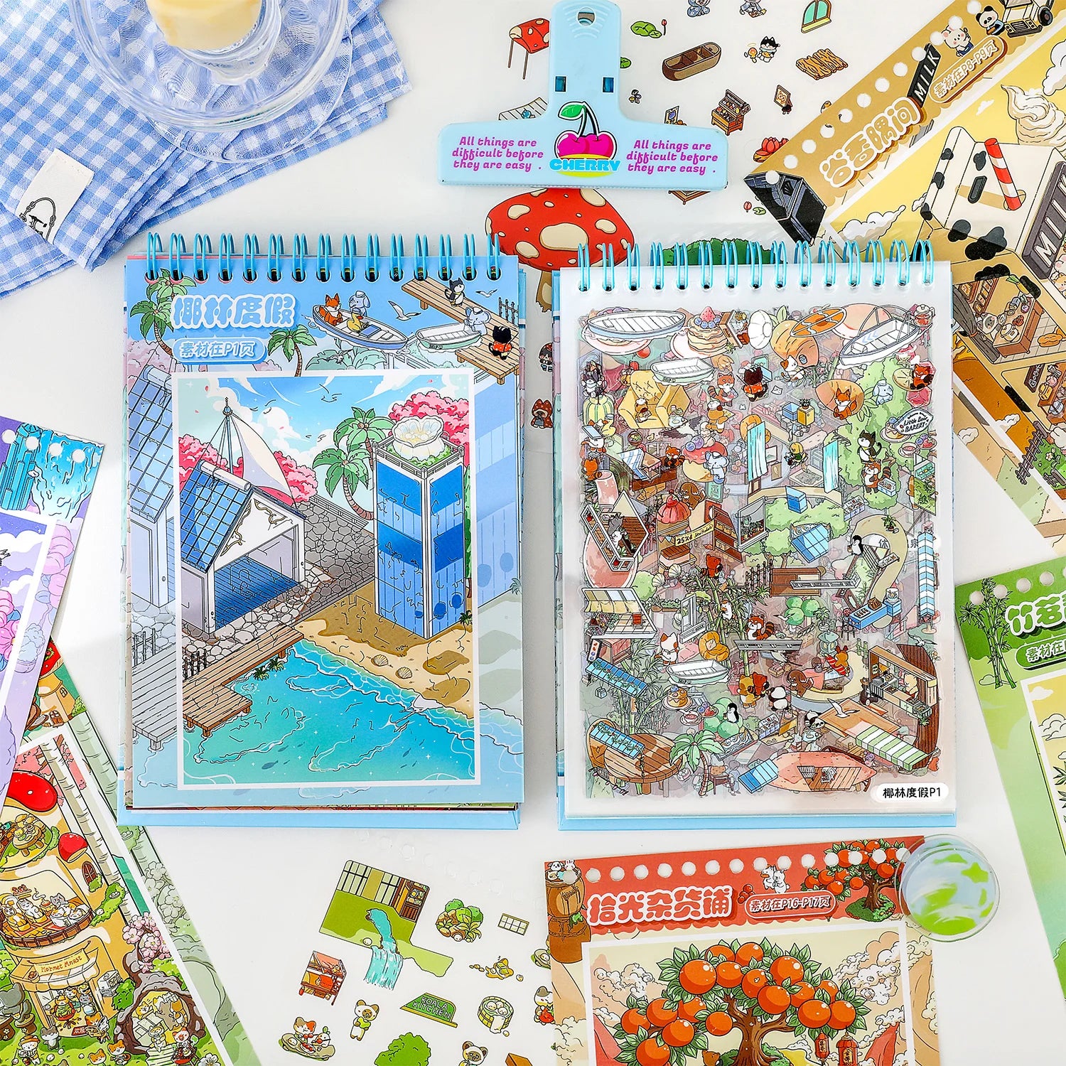 47 Pcs The Sims 4.0 Miniature Scene Stickers DIY Journal Handbook Decor Sticker Book Student Back To School Creative Stationery Qme