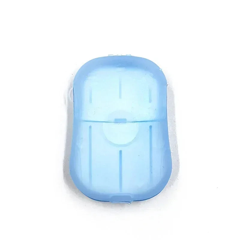 Outdoor travel disposable soap tablet box soap paper Portable hand washing tablet Small soap tablet mini soap sheet Qme Blue